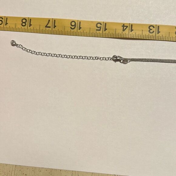 Lisa Mason Sterling Silver 925 Pendant Book Necklace with Cubic Zirconia Stones - Picture 8 of 11